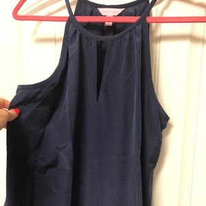 Lilly Pulitzer Tillie navy silk top NWOT